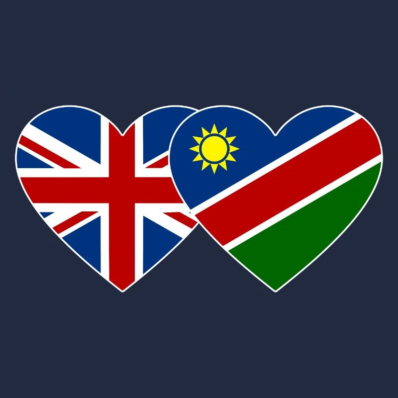Great Britain Namibia Flag Heart