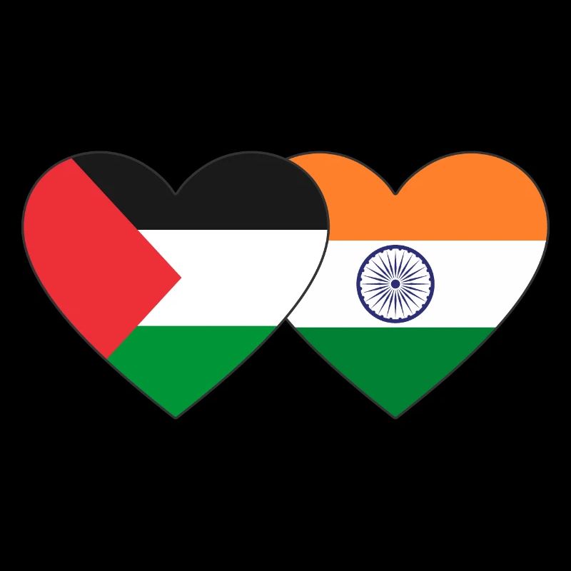 Drapeau de la Palestine et de l’Inde