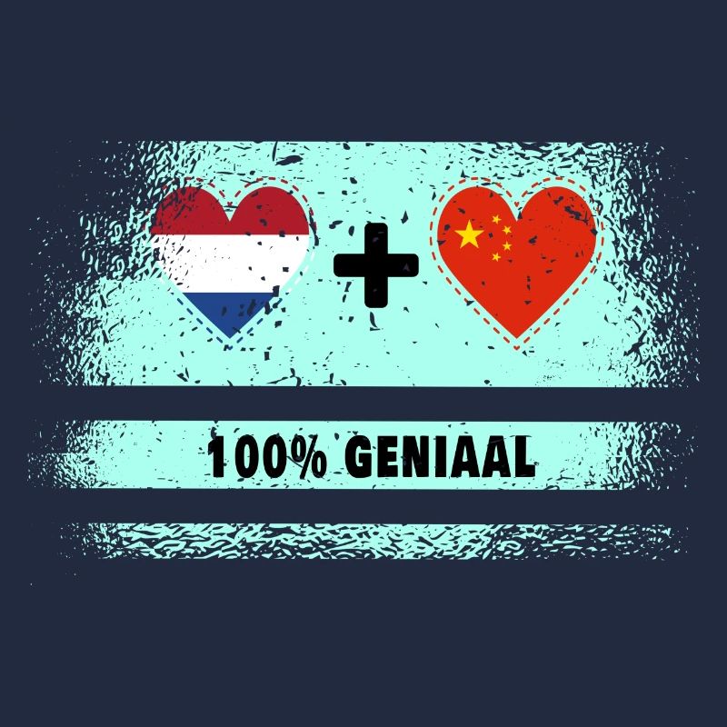 Drapeau 100% Genius de la Chine et des Pays-Bas