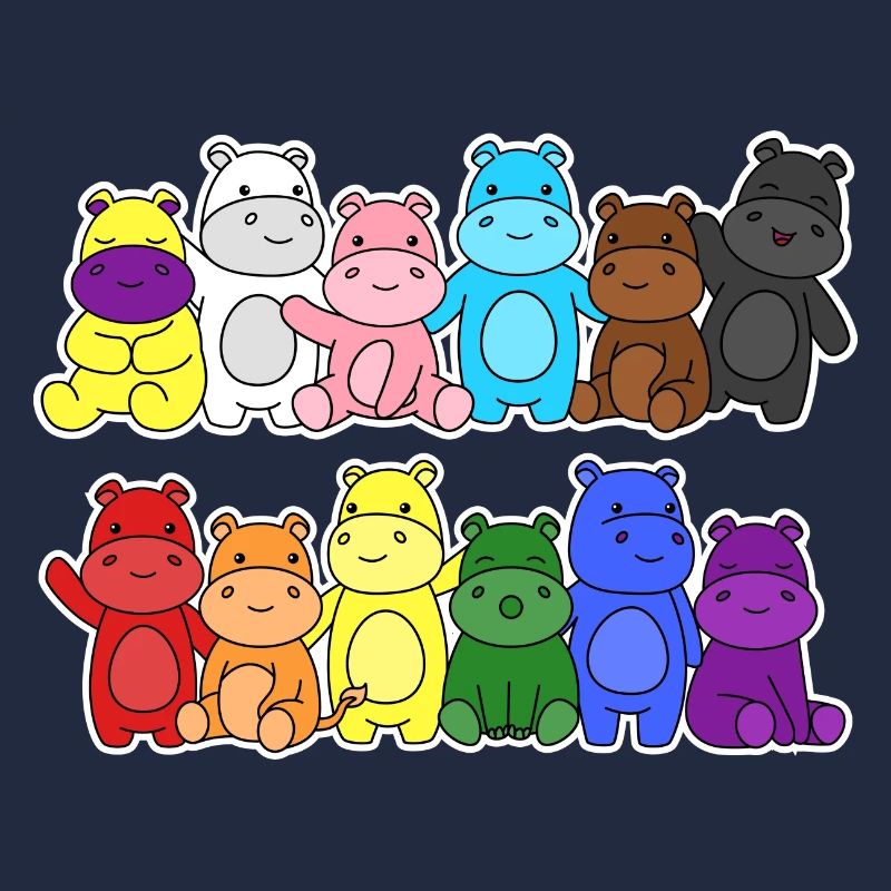 Fierté Progrès Flag Hippopotames Égalité