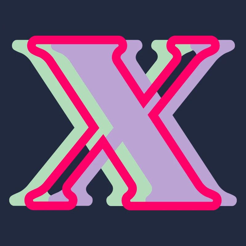 Lettre x multicolore