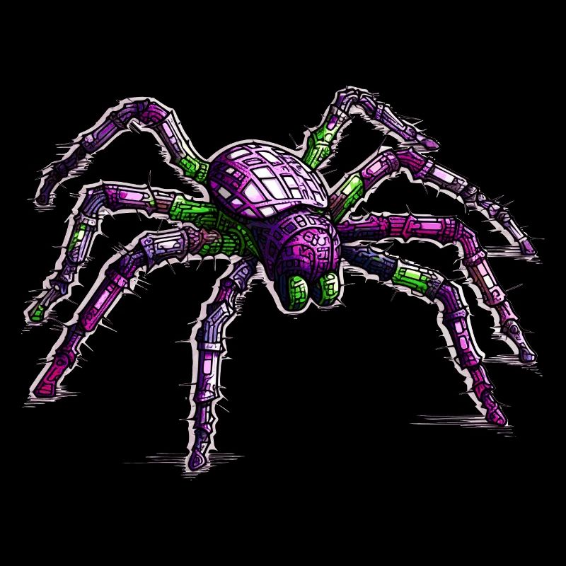 Colorful and threatening-looking large spider