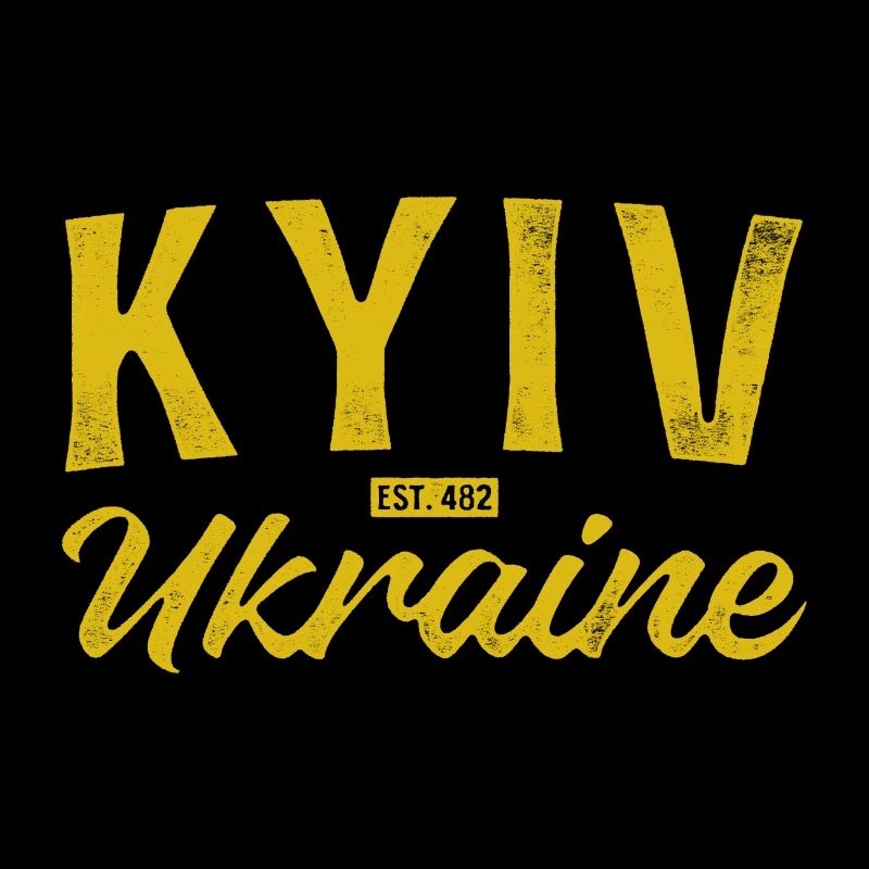 Kyiv Ukraine Gold Script Logo