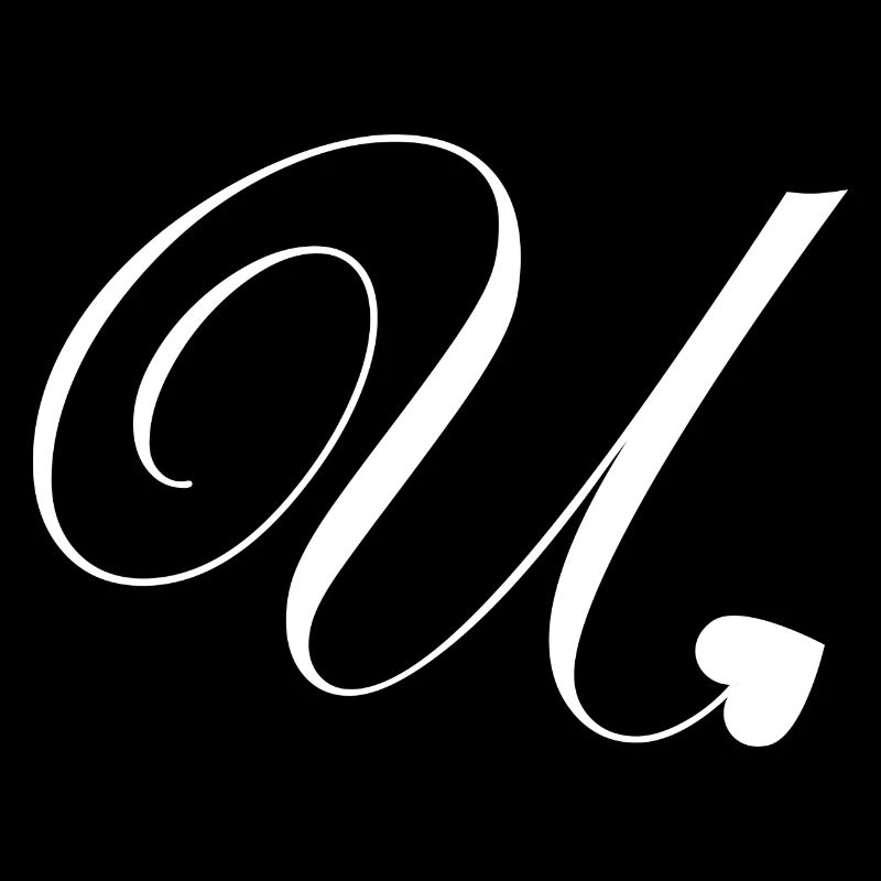 Buchstabe u Herz Kalligraphie