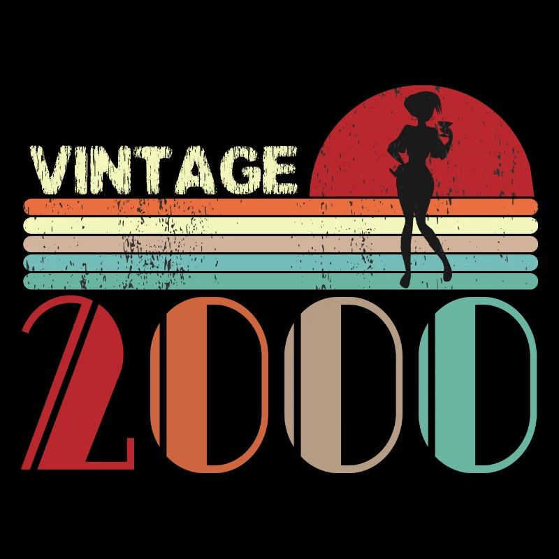 Vintage 2000 Anniversaire rétro sunset design