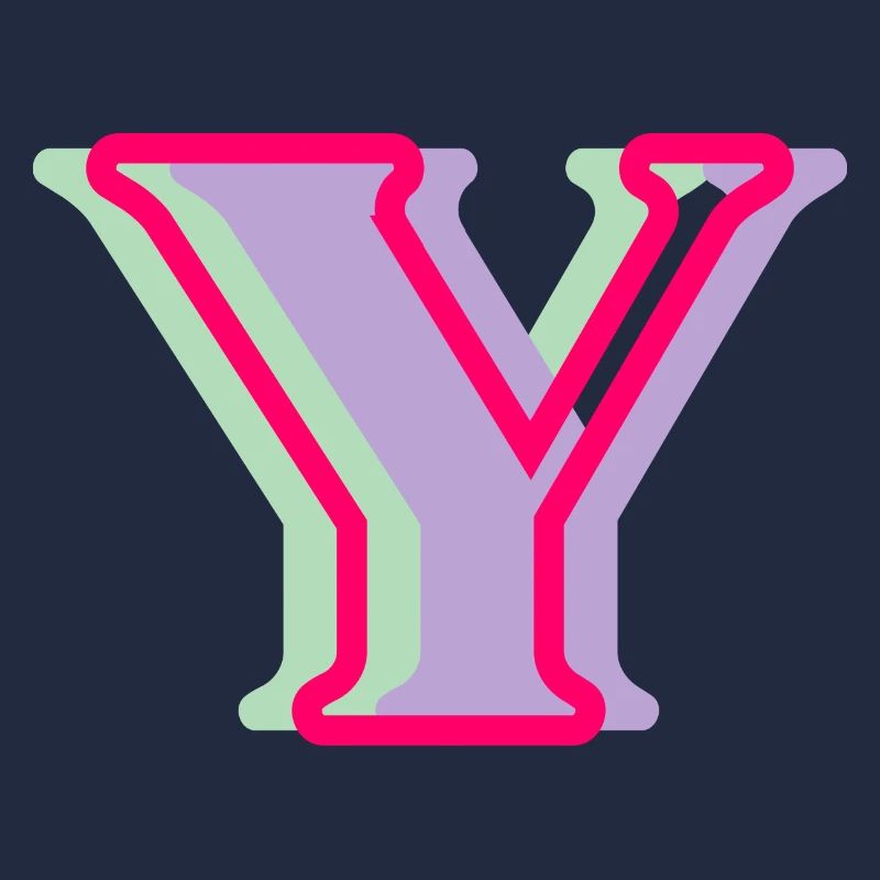 Lettre y multicolore