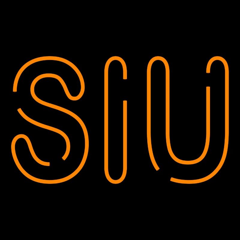 Jugendwort - Siu - dünne Neonschrift in orange