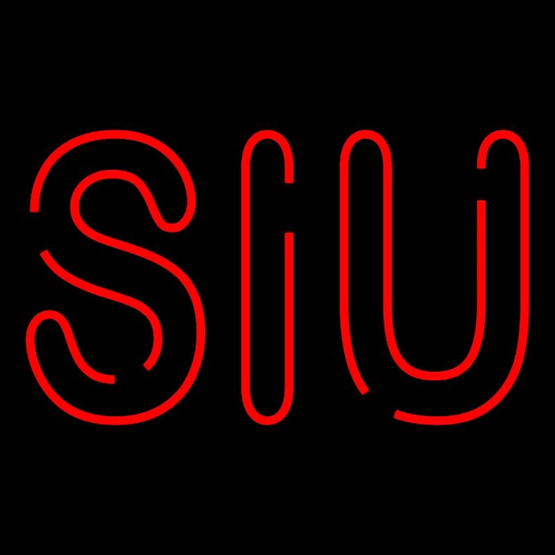 Jugendwort - Siu - dünne Neonschrift in rot