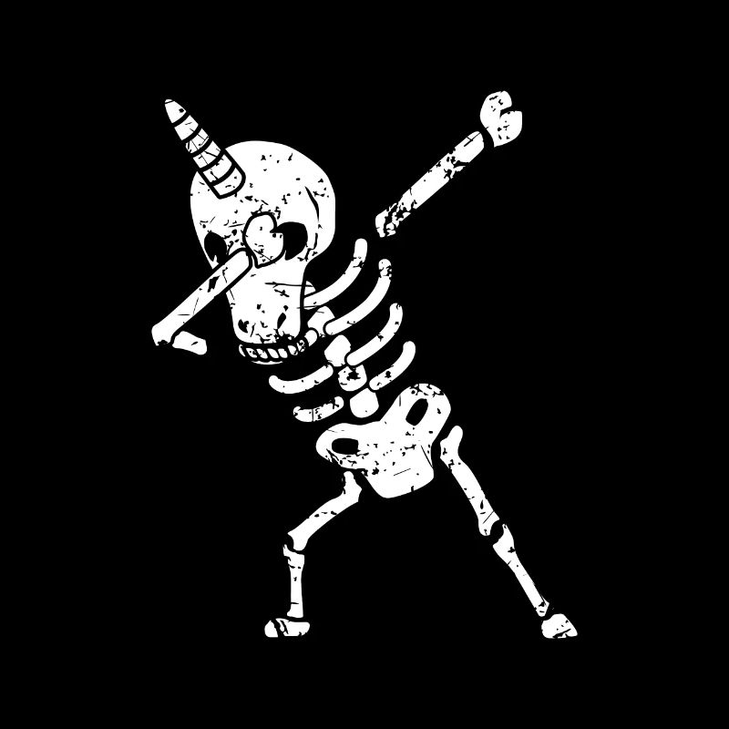 Dabbing squelette Licorne