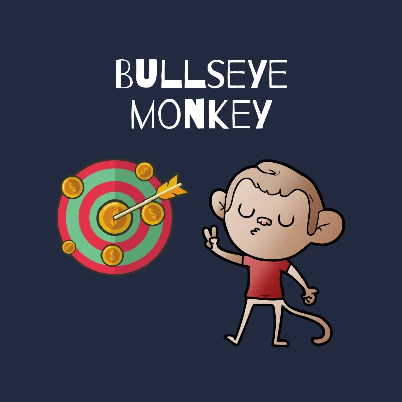 Bullseye monkey - cheeky monkey on a dartboard