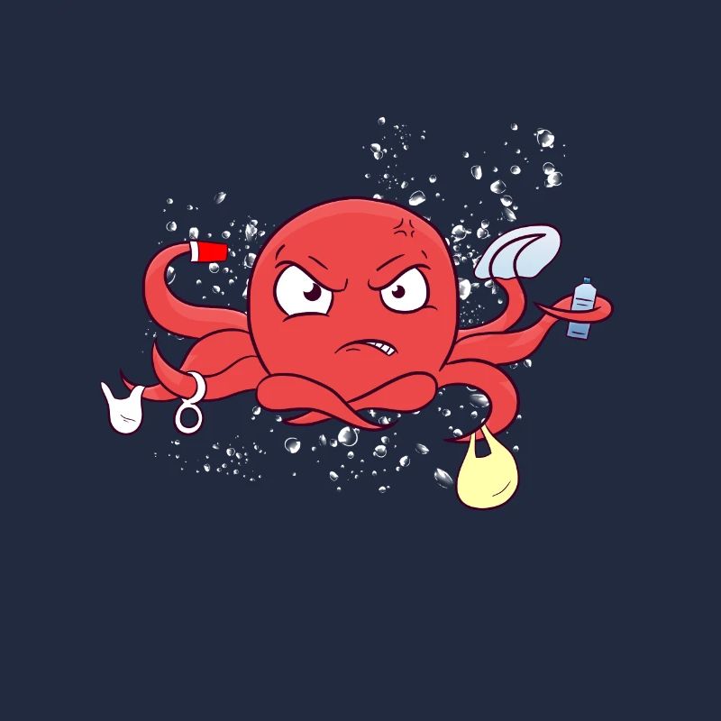 Octopus plastic sea plastic pollution environment