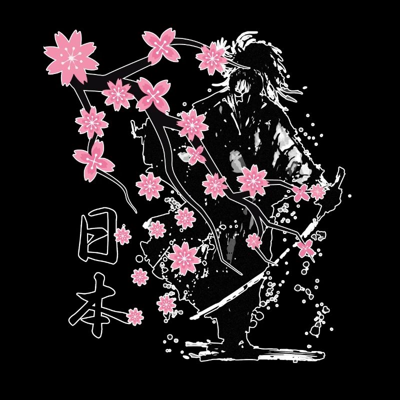 samouraï guerrier sakura fleur style