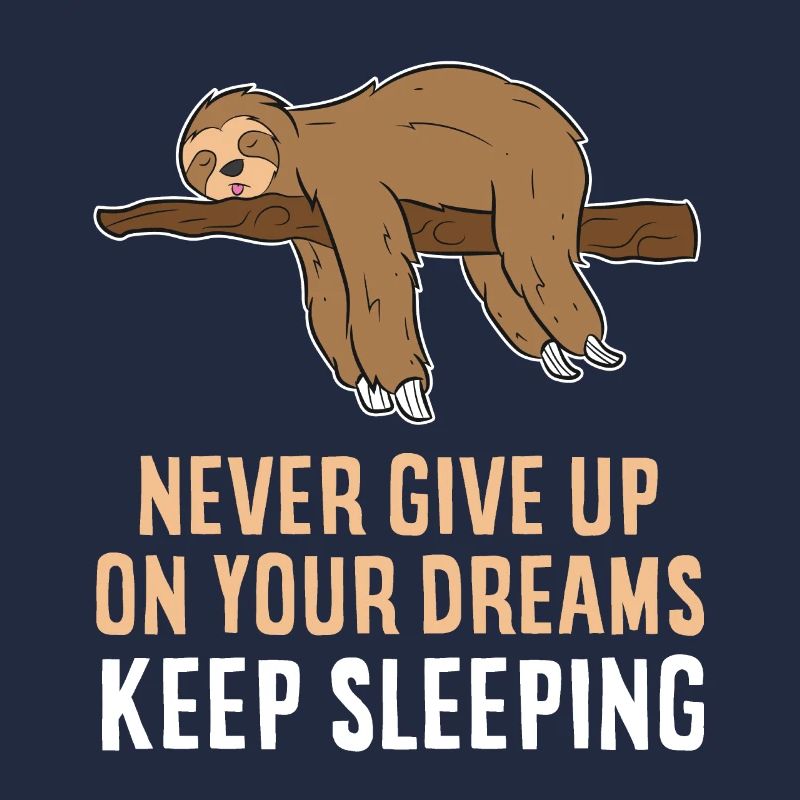 Never Give Up Your Dreams Keep Sleeping Sloth