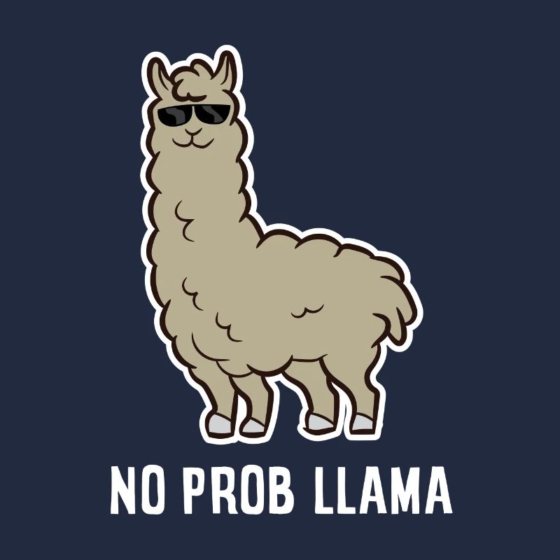 Llama Gift No Probllama Llama With Sunglasses