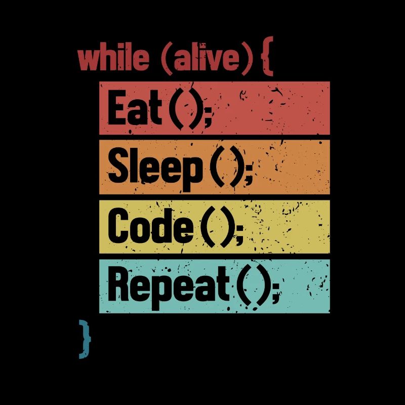 Eat Sleep Code Repeat Full Stack Coder Software