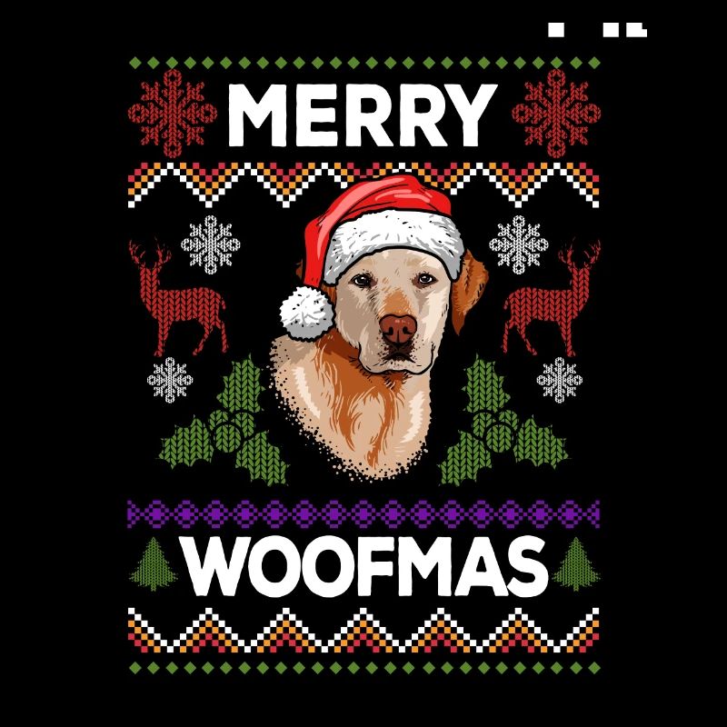 Merry Woofmas Ugly Sweater Labrador Retriever