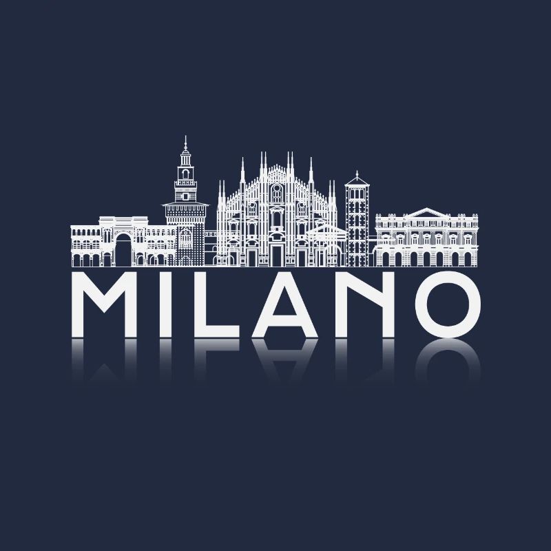 Milano Skyline Silhouette Reflection