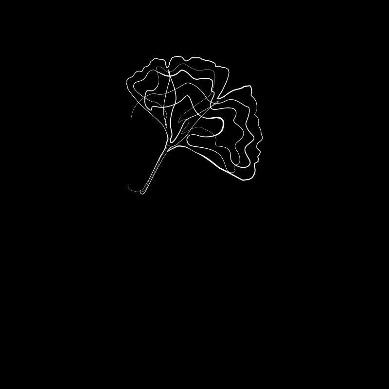 Feuille de ginkgo - dessin d'une ligne