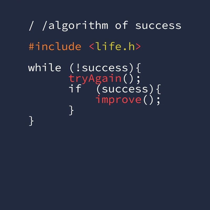 Algorithm of success nerd program code developer