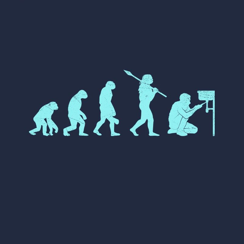 Klempner Anlagenmechaniker Evolution Affe Mensch