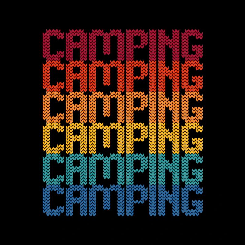 Camping Regenbogen Blockschrift