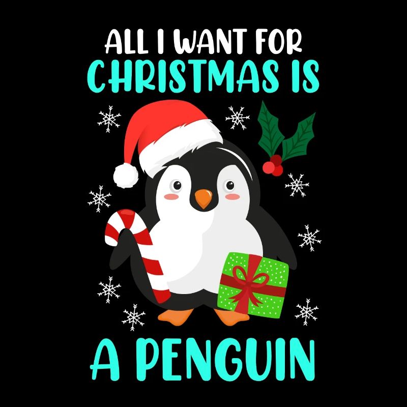 Vœu de Noël Pingouin Noël