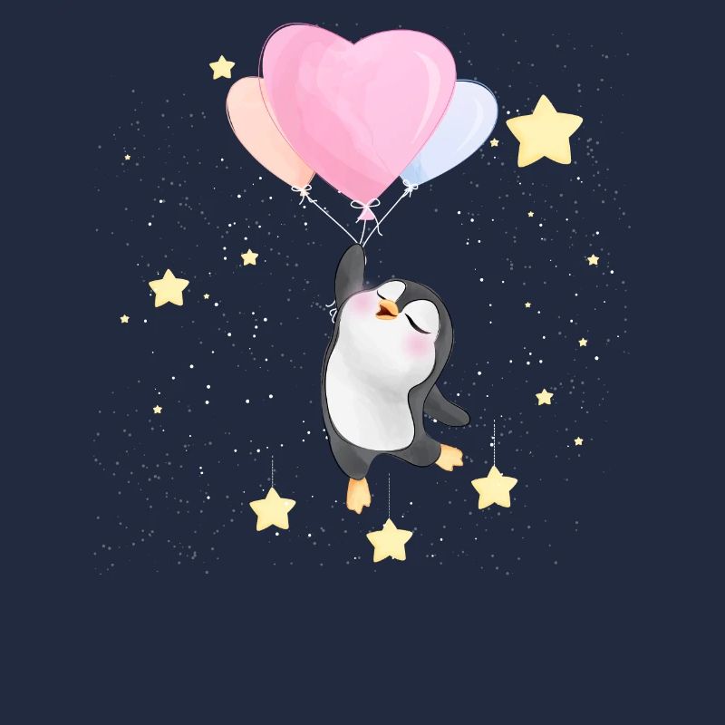 Cute Penguin Floating In Space