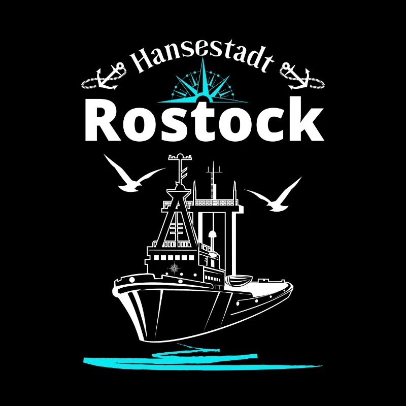 Rostock Hansestadt Anker Schiff & Möwen
