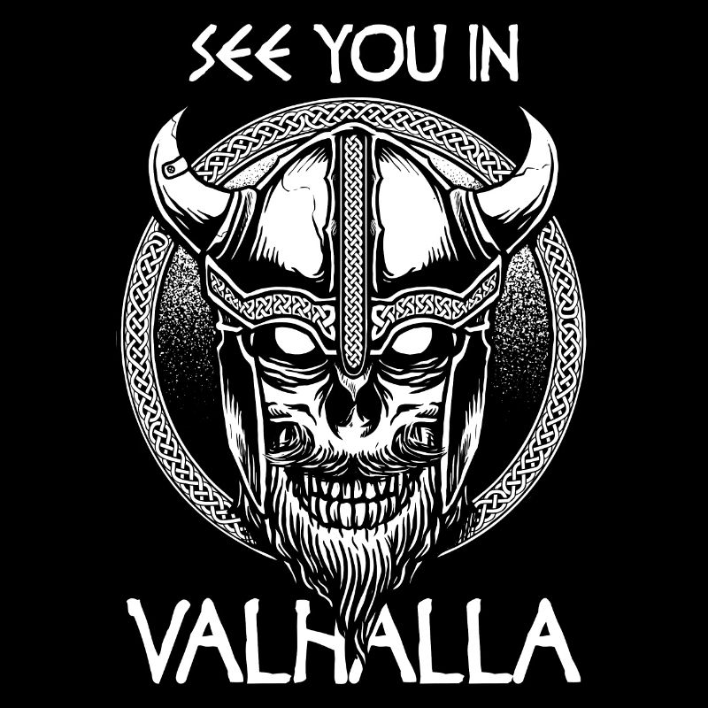 Wikinger Valhalla Spruch Totenkopf Geschenk