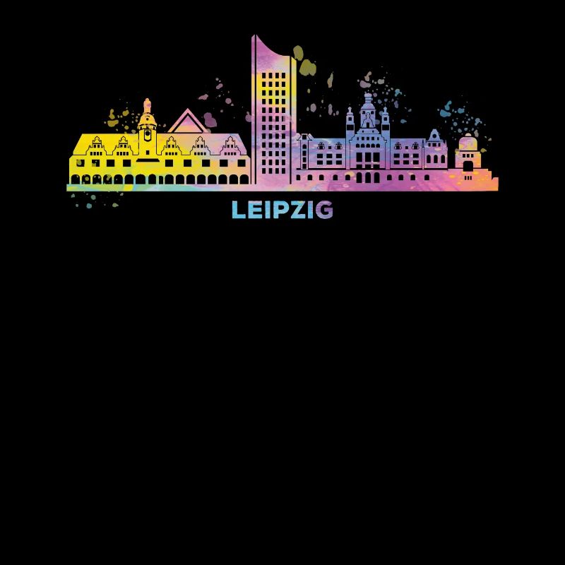 Leipzig Skyline Bunt Leipziger Uniriese