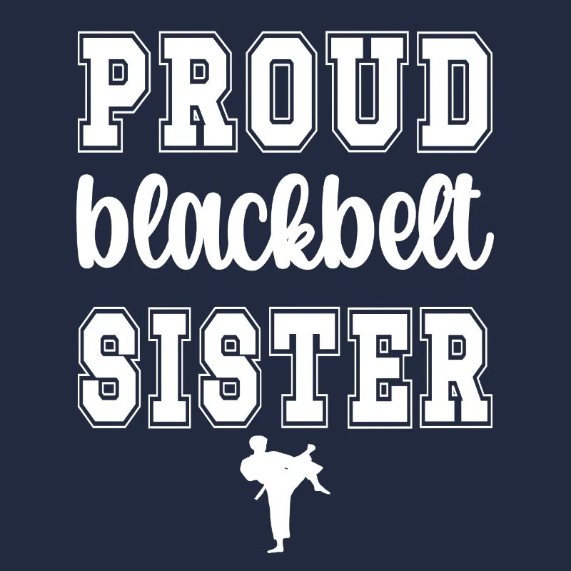 Stolze Karate Schwester Schwarzer Gürtel Schwester