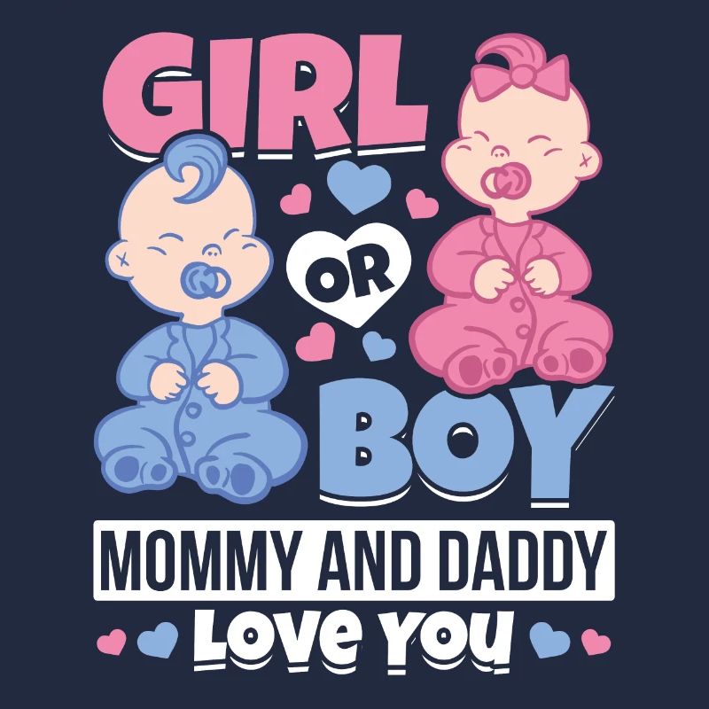 Mädchen oder Junge Mama und Papa lieben dich Baby