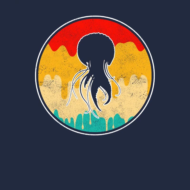 Logo rétro de méduse