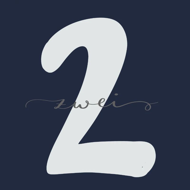 Zwei Zahl mit Lettering 2. Geburtstag