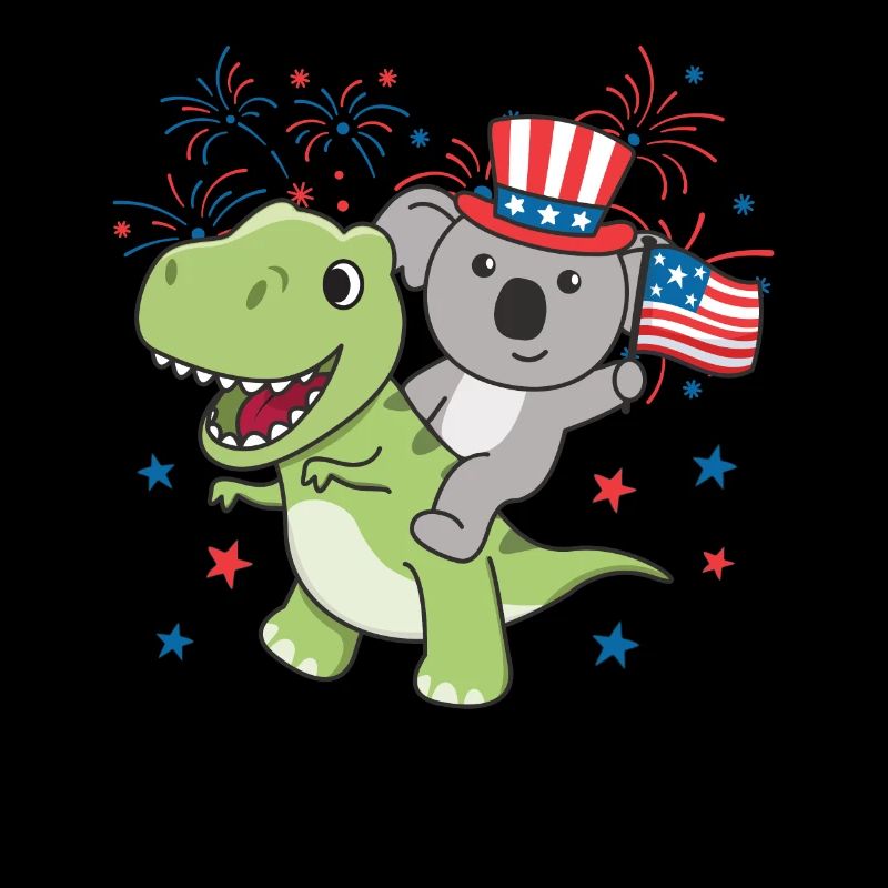 Koala avec T-Rex pour le feu d’artifice du quatrième juillet