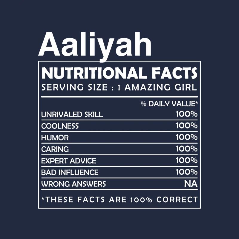 AALIYAH Faits nutritionnels