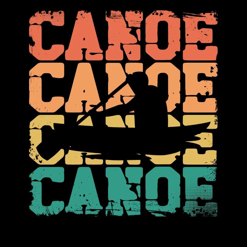 Canoe Canoeing Retro Vintage Canoe