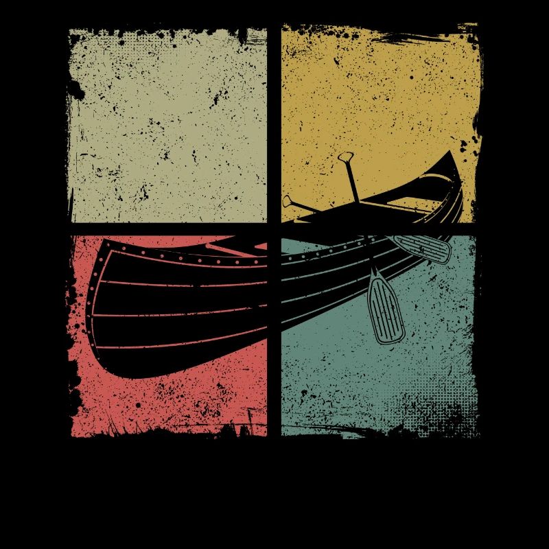 Canoe Canoeing Retro Vintage