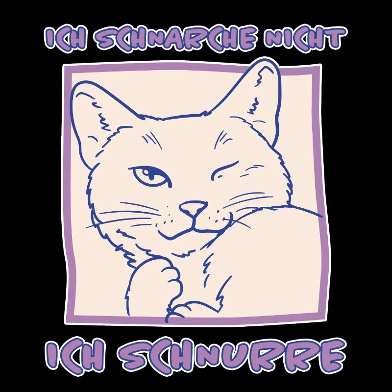 Schnurren Schnarchen Schlaf Spruch Katzen Geschenk