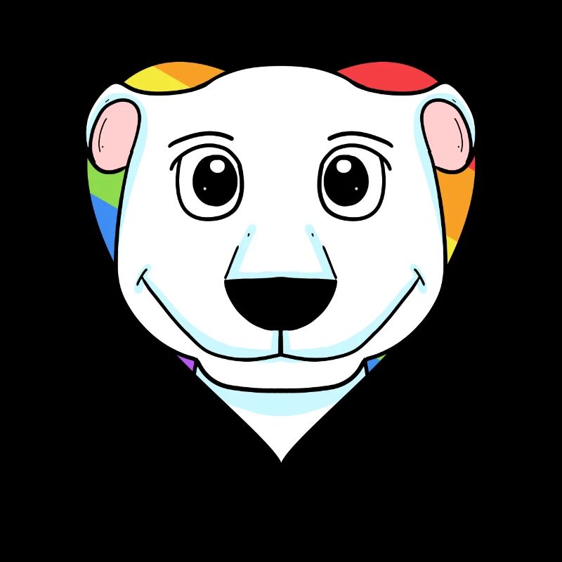 LGBT Tier Eisbär Regenbogen Herz