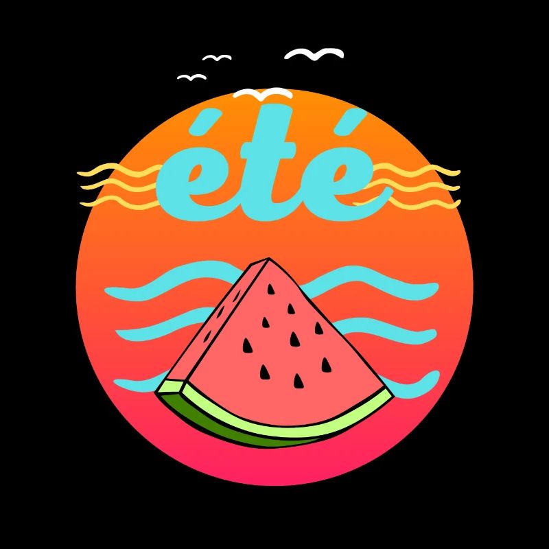 plage vacances à la mer été cercle pastèque soleil