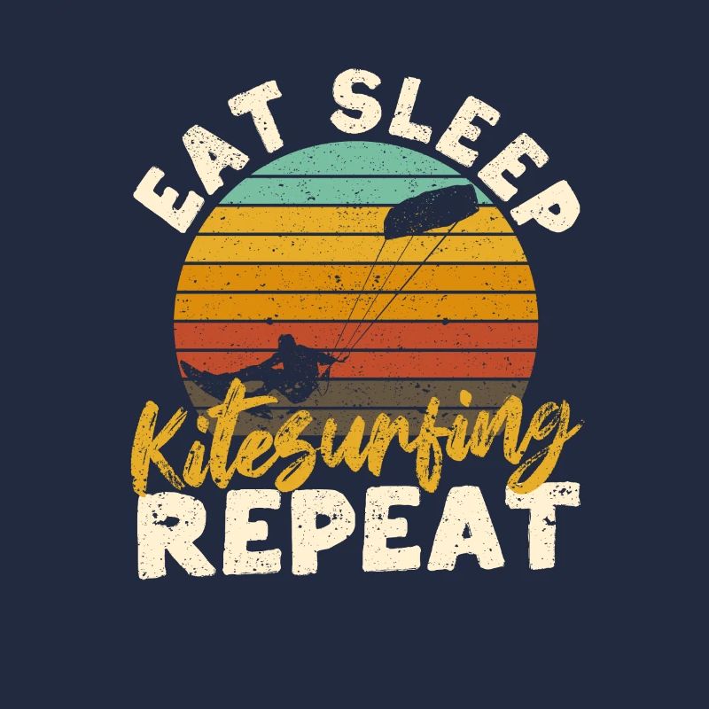 Eat Sleep Kitesurfing Repeat Funny Kite Surfer