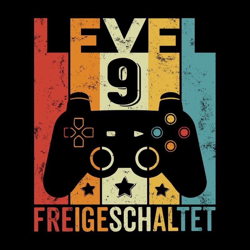 Level 9 Freigeschaltet 9 Geburtstag Junge Mädchen