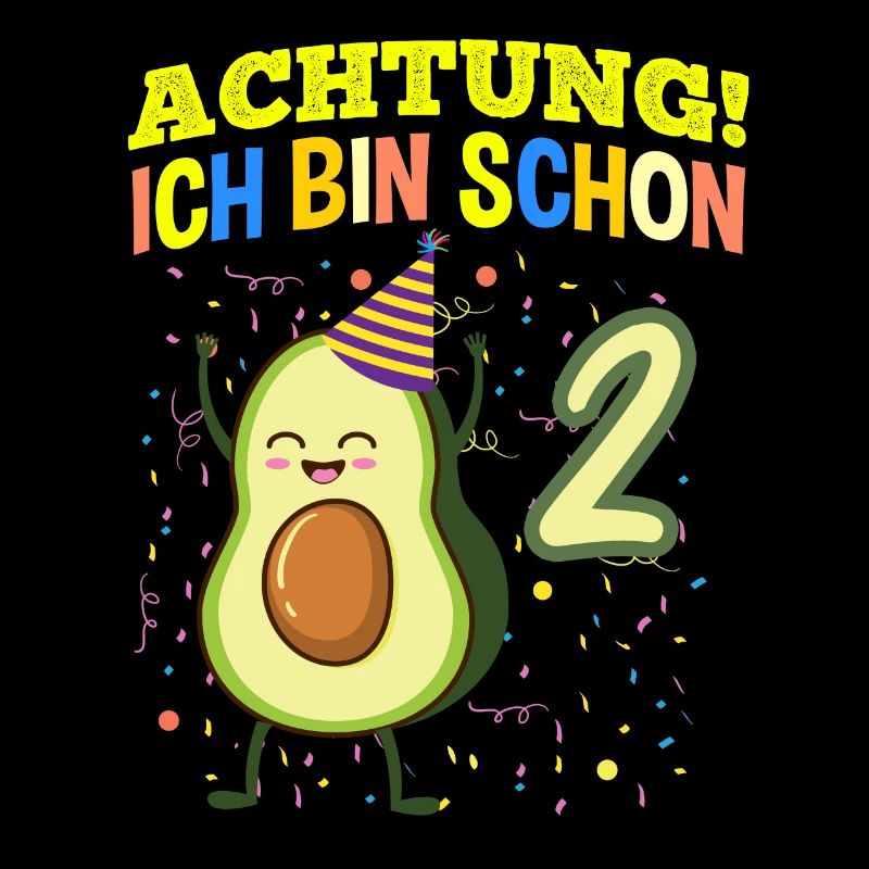 Achtung Ich Bin Schon 2 Obst Geburtstag Avocado