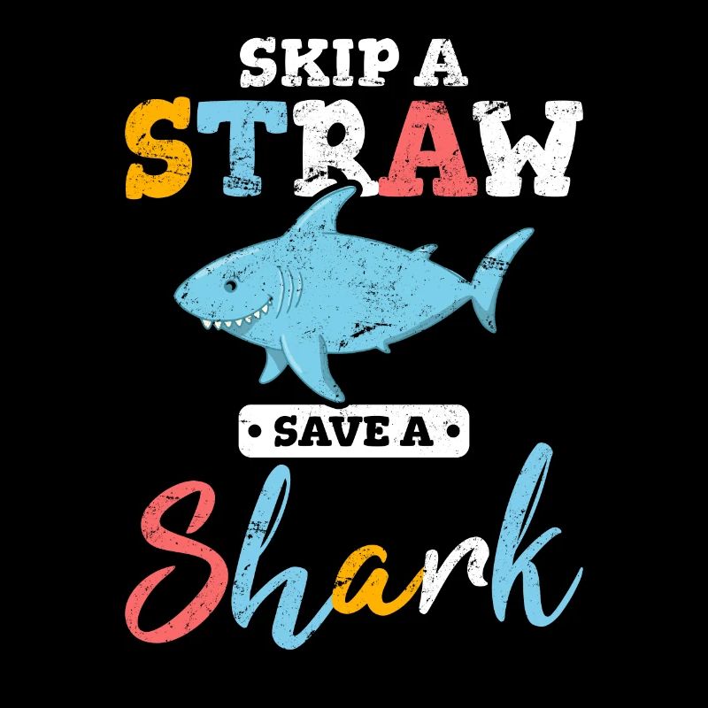 Sauter une paille Sauver un requin Océan Faune Drôle Sha