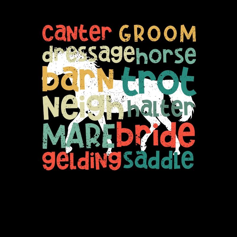 Pferd Typografie Wort Kunst Pferde Reiten Reiten