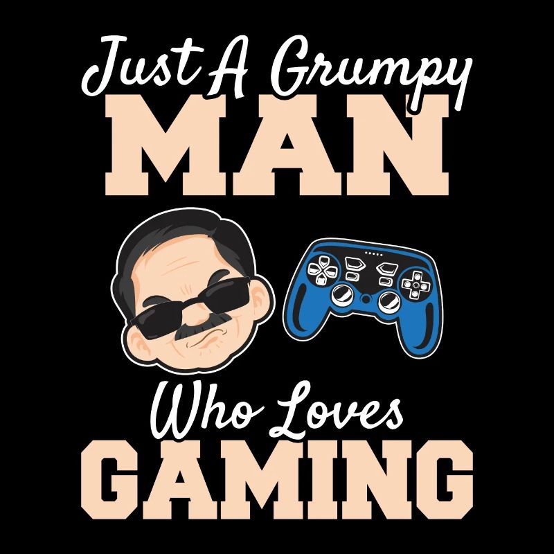 Funny Grumpy Man Who Loves Gaming Gamer Dad Video