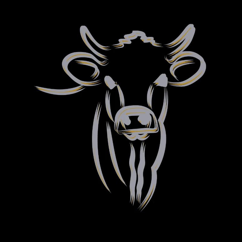 SILHOUETTE DE VACHE ARGENTÉE, MINIMALE