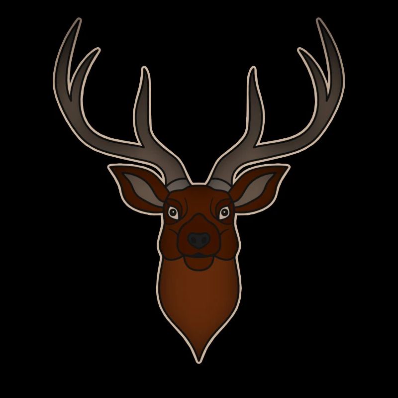 Red deer antlers with deer antlers