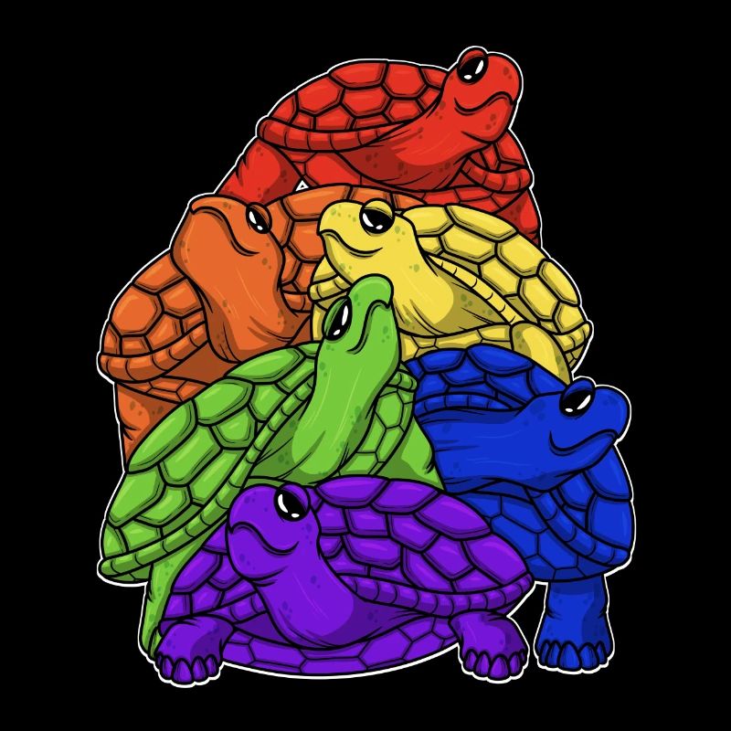 Turtle Stack LGBTQ Gay Pride Rainbow Flag LGBT